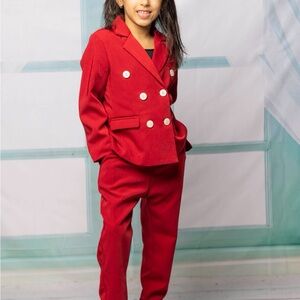 Red girl’s Blazer and pants